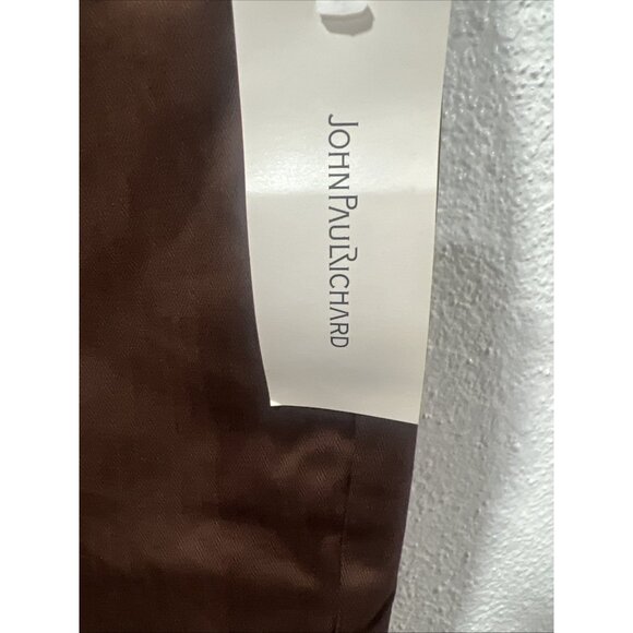 John Paul Richards Cotton Cargo Pants Brown 14 2 Pocket belted Summer‎ NEW - Picture 5 of 14